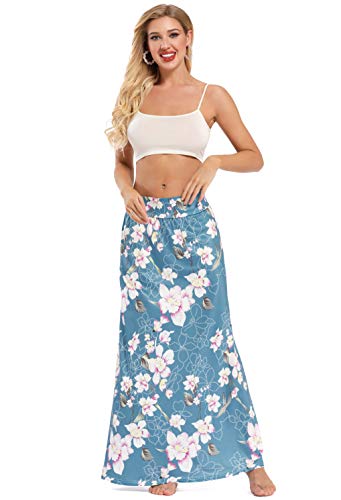 Yinggeli Women's Bohemian Print Long Maxi Skirt (M-Flower, XX-Large) - Image 2