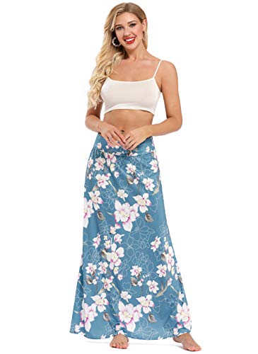 Yinggeli Women's Bohemian Print Long Maxi Skirt (M-Flower, XX-Large) - Image 3