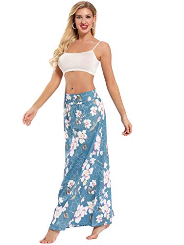 Yinggeli Women's Bohemian Print Long Maxi Skirt (M-Flower, XX-Large) - Image 4