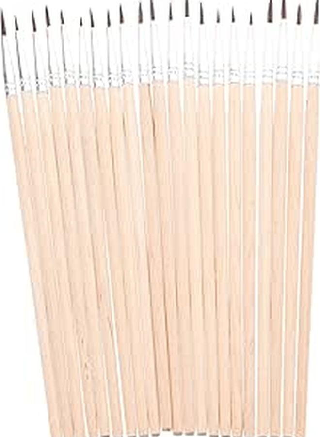 Nylon Bristle Paintbrush Set 60 Pcs Fine Detail Wooden Handles For Watercolor Oil Painting - Image 1