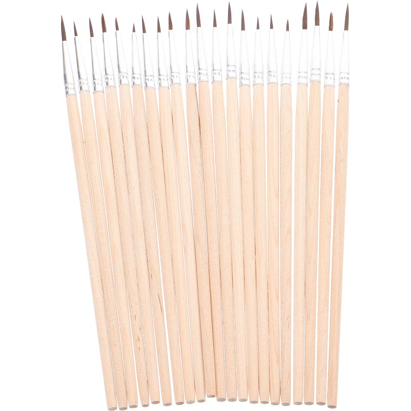 Nylon Bristle Paintbrush Set 60 Pcs Fine Detail Wooden Handles For Watercolor Oil Painting - Image 2