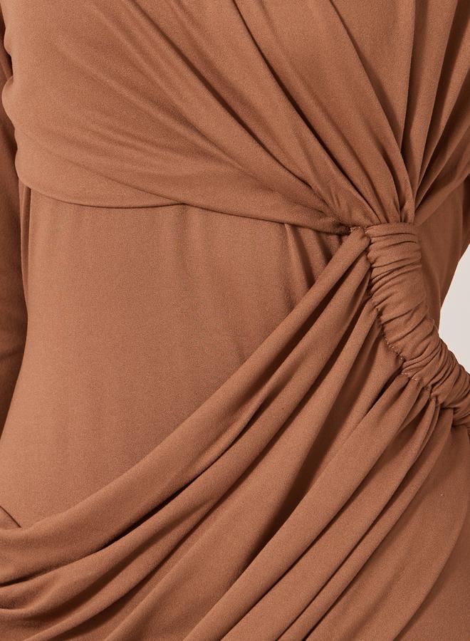 Styli Gathered Jersey Dress - Image 4