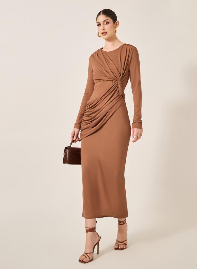 Styli Gathered Jersey Dress - Image 1