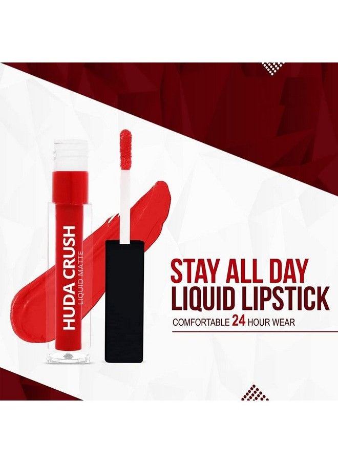 HUDACRUSH - Beauty Mini Lipsticks Combo Pack Of 4 Liquid Matte Lipstick Set Red Edition - Image 1