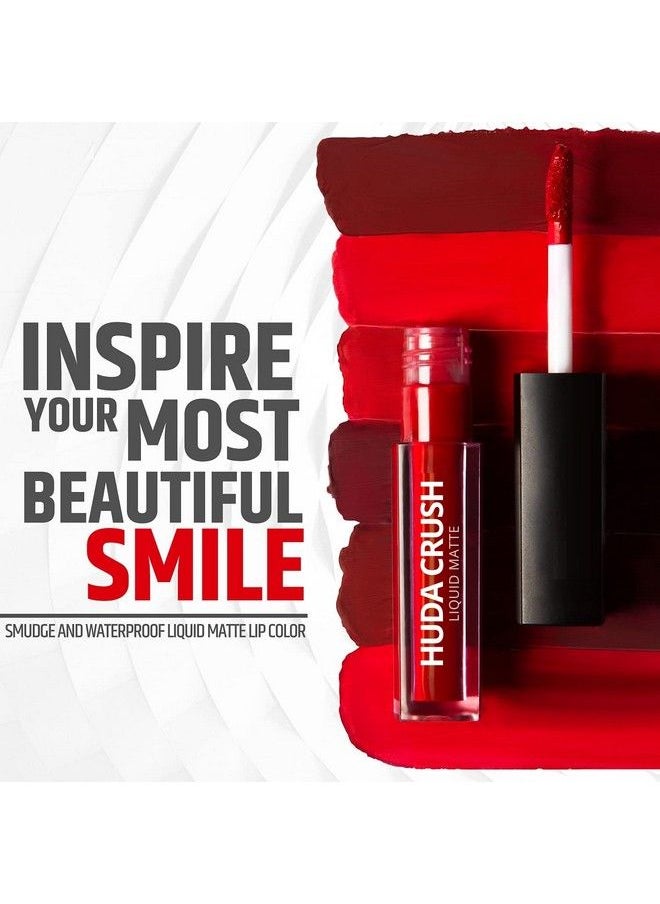 HUDACRUSH - Beauty Mini Lipsticks Combo Pack Of 4 Liquid Matte Lipstick Set Red Edition - Image 1