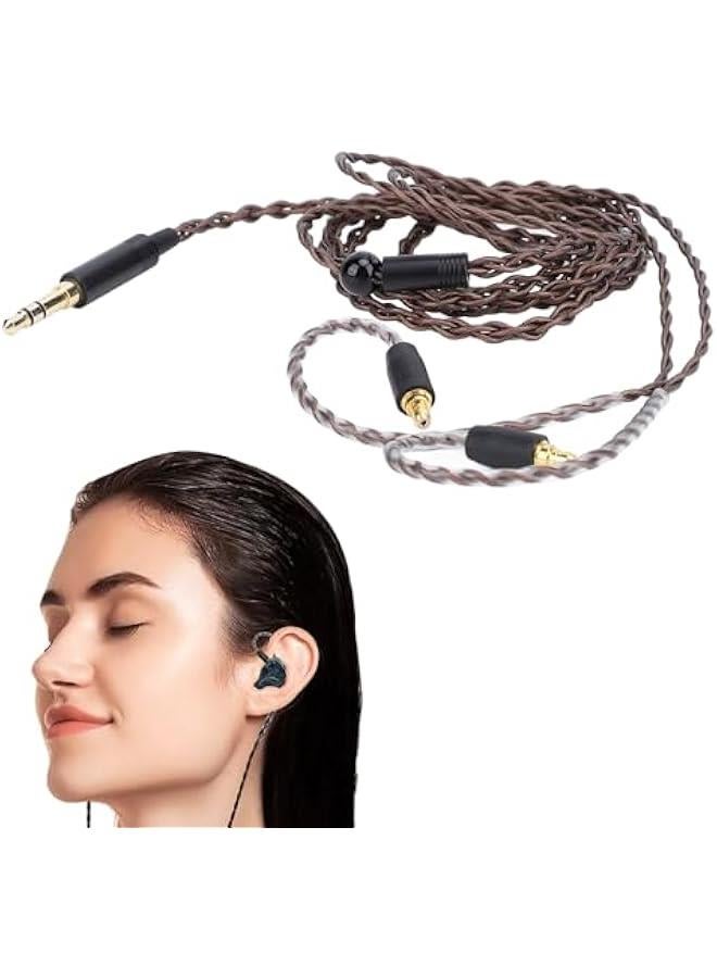 Headphone Cable for Sennheiser IE100 Pro IE400 Pro IE500 Pro, 3.5mm Stereo Plug Earphone Audio Cable Replacement, 3.9ft Anti Tangling Woven Earphone Extension Cords - Image 1