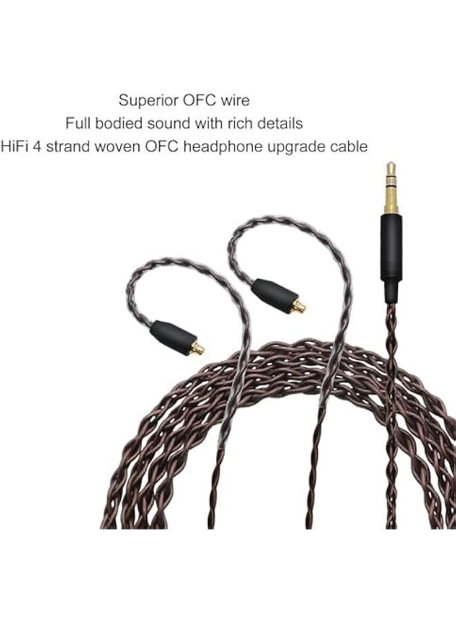 Headphone Cable for Sennheiser IE100 Pro IE400 Pro IE500 Pro, 3.5mm Stereo Plug Earphone Audio Cable Replacement, 3.9ft Anti Tangling Woven Earphone Extension Cords - Image 2