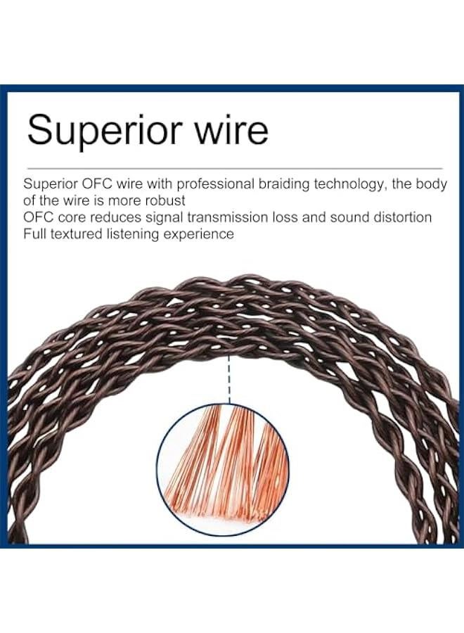 Headphone Cable for Sennheiser IE100 Pro IE400 Pro IE500 Pro, 3.5mm Stereo Plug Earphone Audio Cable Replacement, 3.9ft Anti Tangling Woven Earphone Extension Cords - Image 4