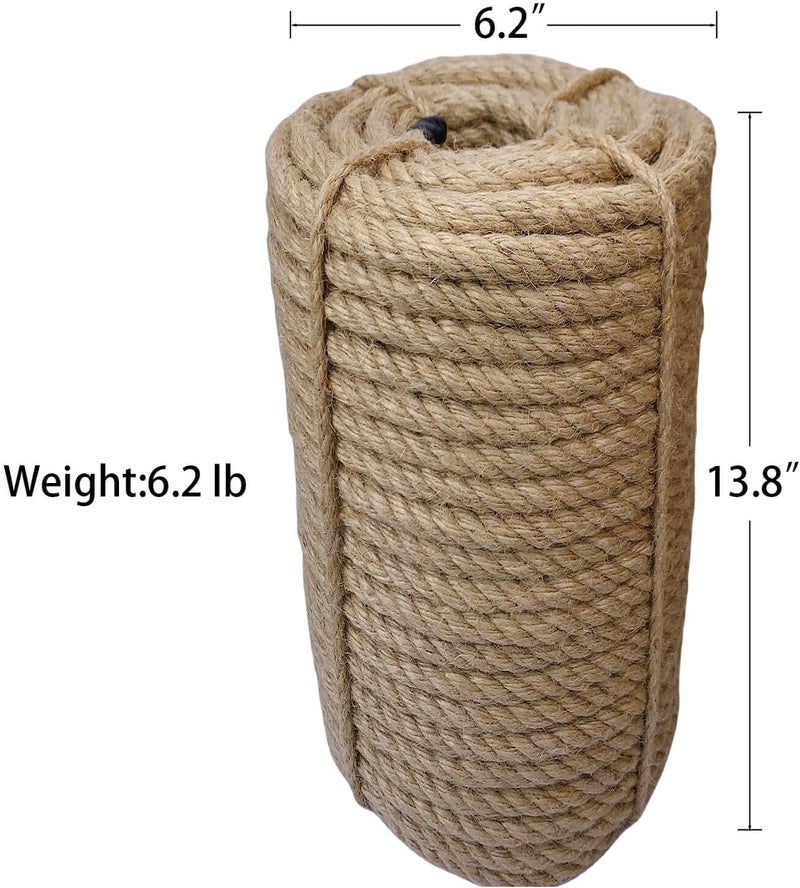IlikeEC Jute Rope 16mm, 100 Feet 6.2lb Thick Garden Jute Twine String for DIY Cat Scratcher, Gardening, Bundling and Wall Hanging Craft Decorative (Brown) - Image 2