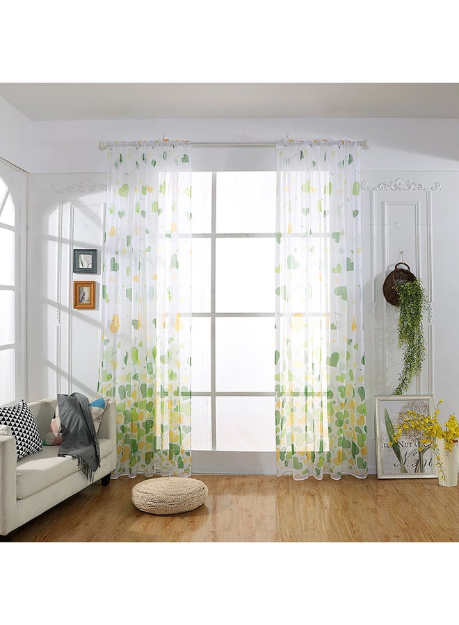 Voberry Heart Printed Pattern Window Curtain Multicolour 200 x 100cm - Image 2
