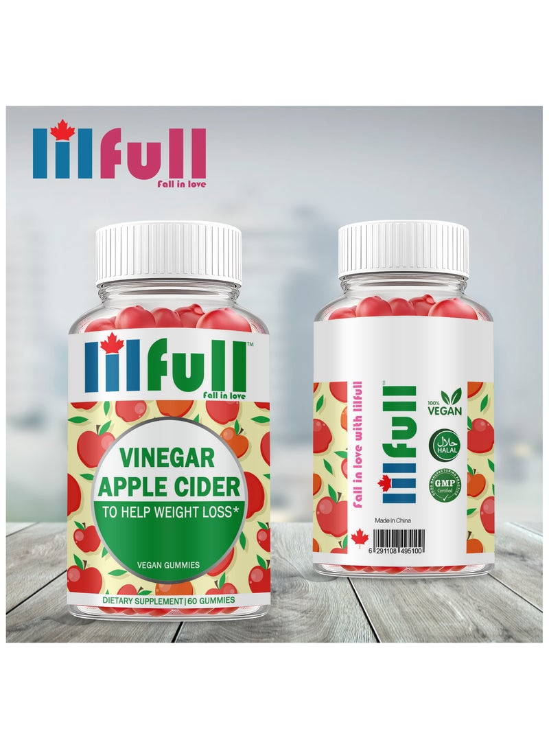 lilfull Apple Cider Vinegar 1000mg - 60 Vegan Gummies with Ginger Root Extract - Image 3