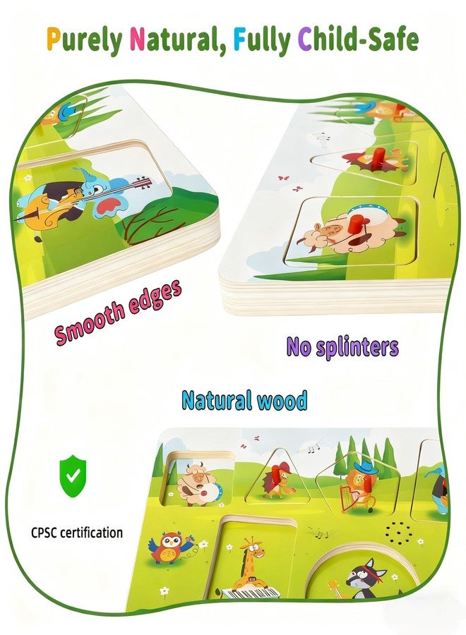 FROM ONE Wooden Puzzles for Toddlers 1-5, Sound Puzzle with 6 Farm Animals & Beethoven Music, Montessori Learning Gift for Boys & Girls, FSC Certified - Image 3