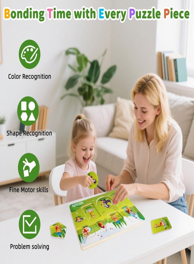 FROM ONE Wooden Puzzles for Toddlers 1-5, Sound Puzzle with 6 Farm Animals & Beethoven Music, Montessori Learning Gift for Boys & Girls, FSC Certified - Image 5