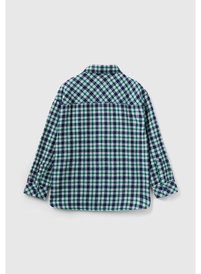 بينيتون قميص أولاد مربعات من فلانيل - Image 1