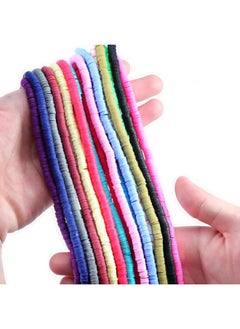 Generic N/C About 380-400pcs 6mm Clay Beads Flat Round Polymer Spacer Light Rose Handmade Rondelle Disc Slice Heishi Loose Bead Strand for DIY Jewelry Bracelet Necklace Earring Craft Making 1strands,6mm  - Image 2