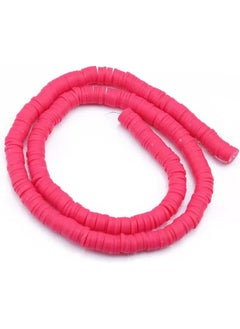 Generic N/C About 380-400pcs 6mm Clay Beads Flat Round Polymer Spacer Light Rose Handmade Rondelle Disc Slice Heishi Loose Bead Strand for DIY Jewelry Bracelet Necklace Earring Craft Making 1strands,6mm  - Image 1