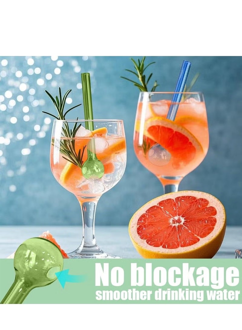 8 Pcs Glass Straws Shatter Resistant 4 Inch Short Reusable Glass Straw With Cleaning Brush Dishwasher Safe Bar Drinking Straws Perfect For Cocktail Smoothies Coffee Juice Colorful - Image 4