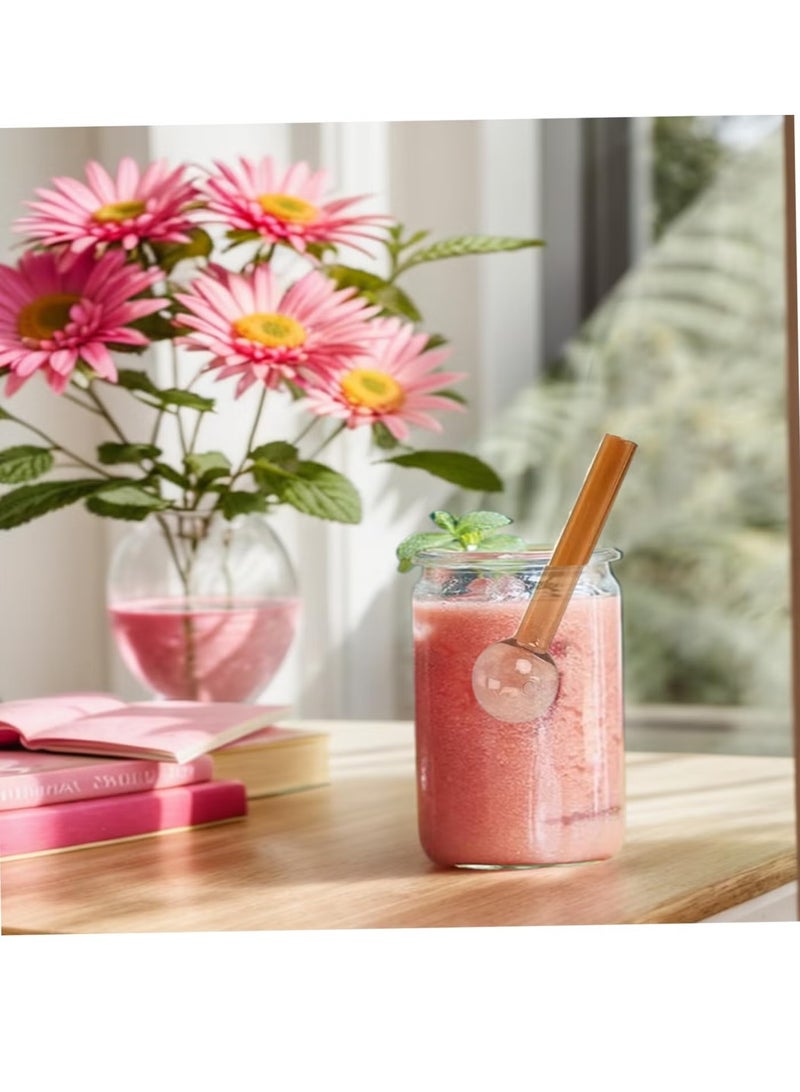 8 Pcs Glass Straws Shatter Resistant 4 Inch Short Reusable Glass Straw With Cleaning Brush Dishwasher Safe Bar Drinking Straws Perfect For Cocktail Smoothies Coffee Juice Colorful - Image 5