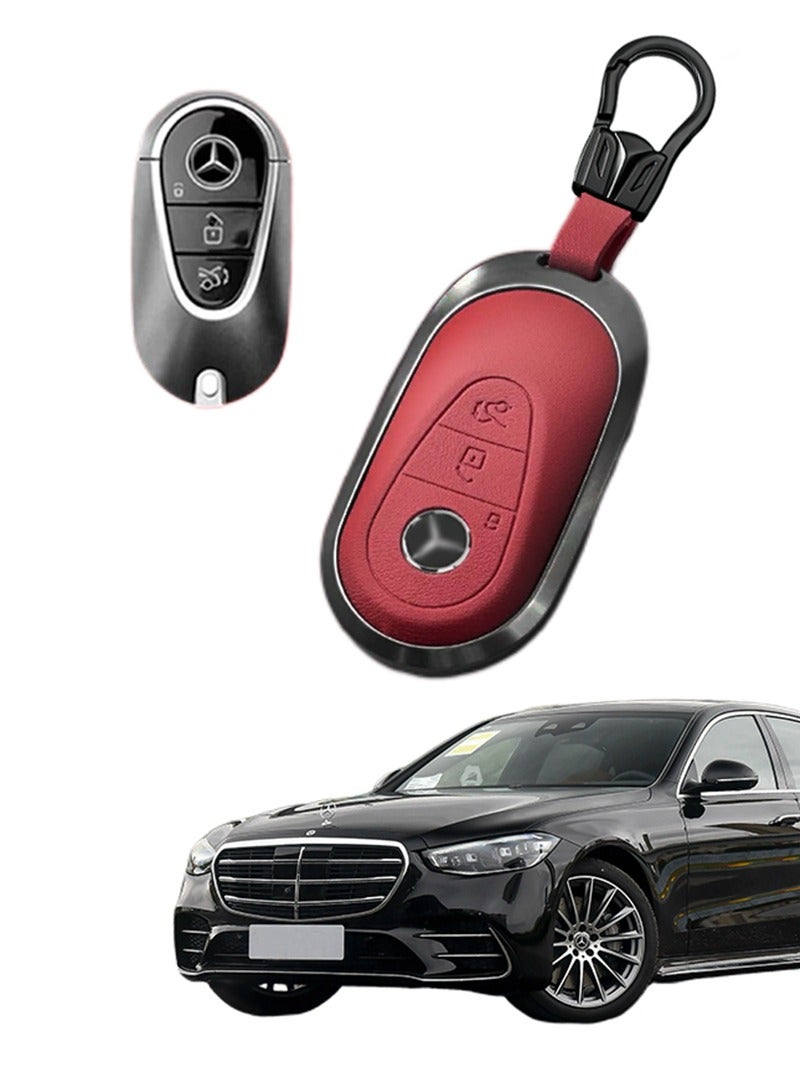 The first layer of cowhide material key cover, suitable for Mercedes-Benz, the original car mold, restore the original texture of the key - Image 1