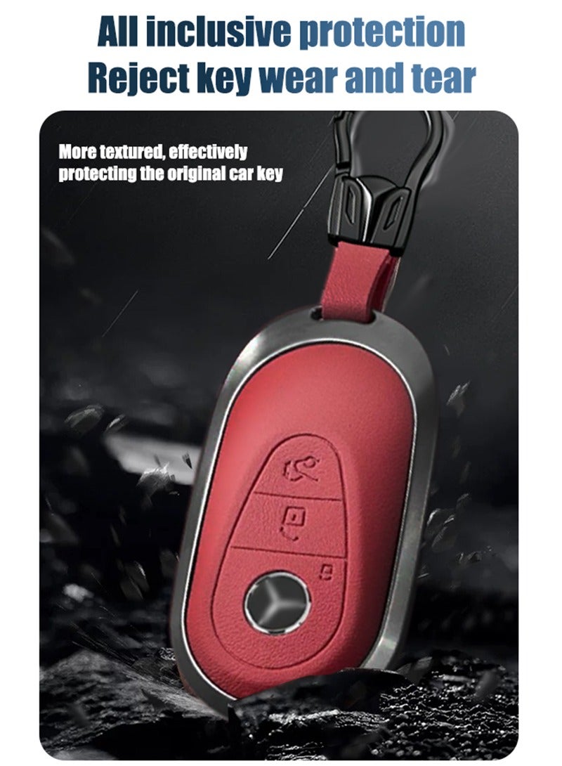 The first layer of cowhide material key cover, suitable for Mercedes-Benz, the original car mold, restore the original texture of the key - Image 2