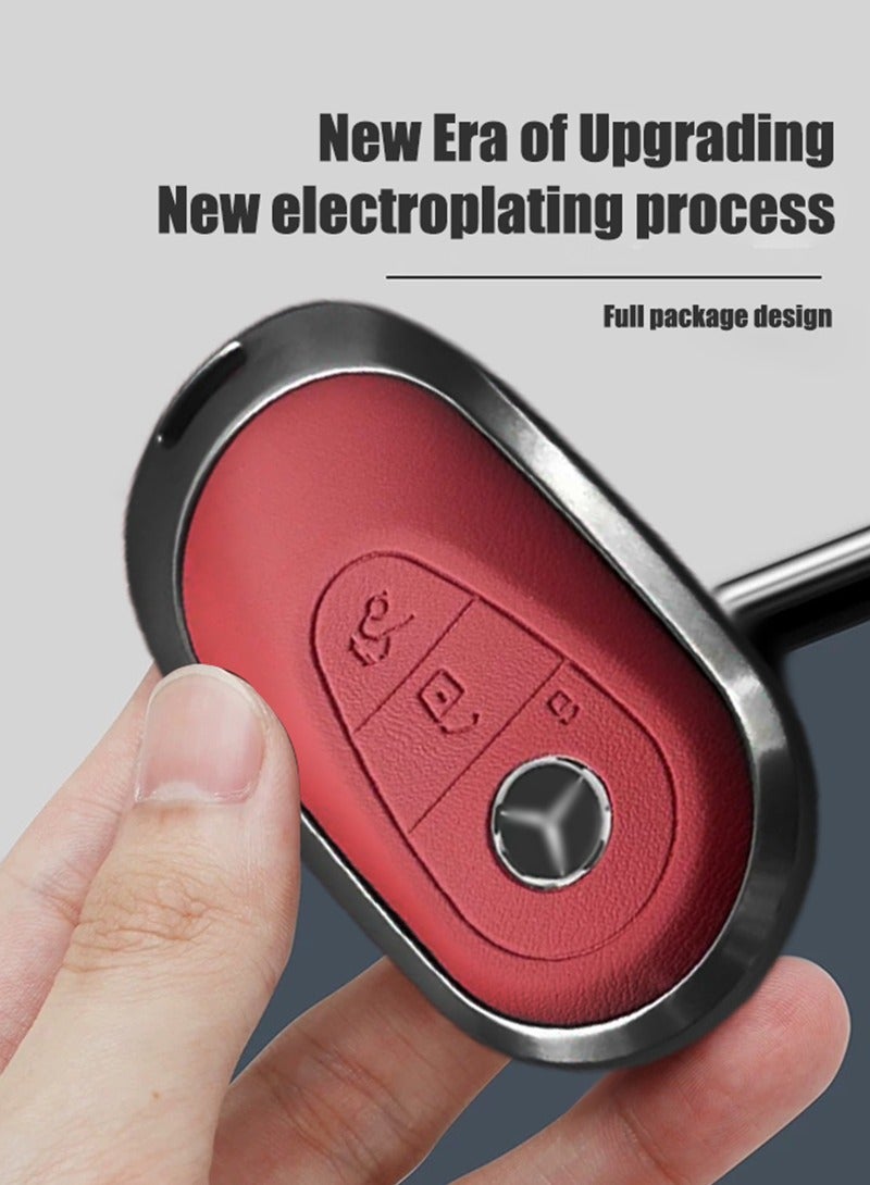 The first layer of cowhide material key cover, suitable for Mercedes-Benz, the original car mold, restore the original texture of the key - Image 3