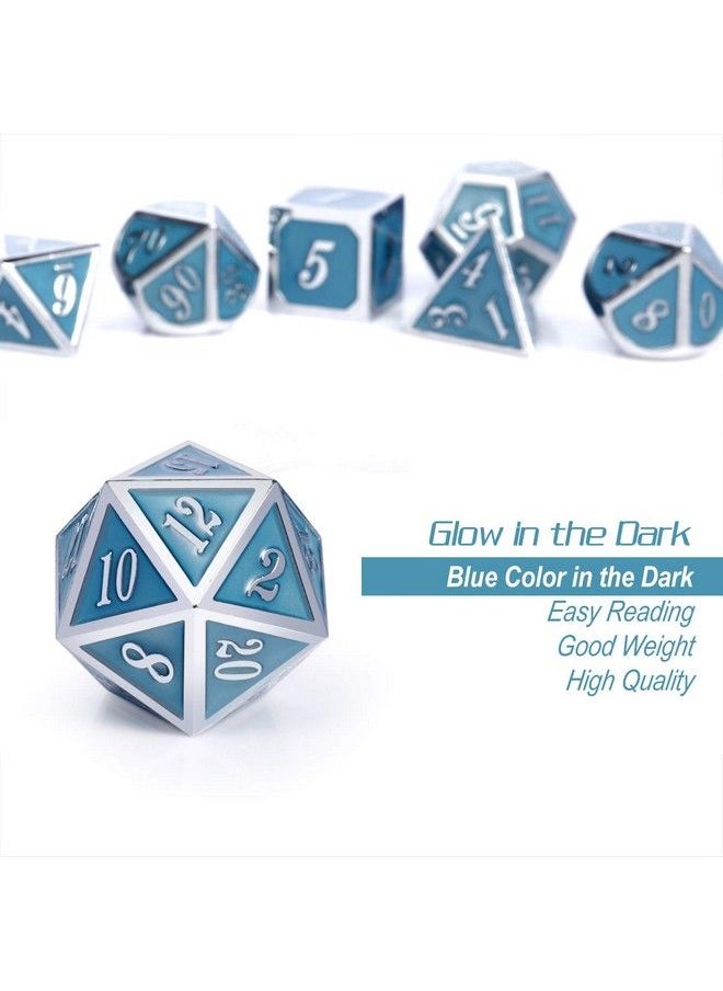DNDND Glowing Dnd Metal Dice Set,Luminous Blue Metal Dice For Role Playing Game Dungeons And Dragons Rpgs And Other Table Games  - Image 5