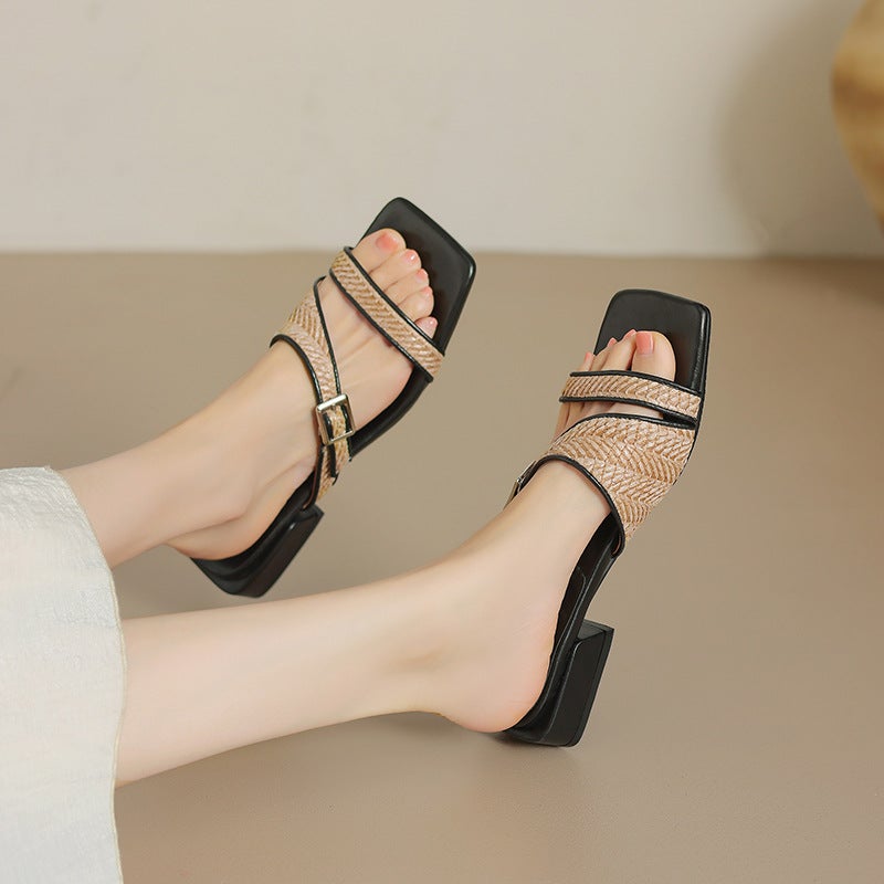 Casual Low Heel Square Head Women'S Shoes 31-43 Size Code College Style Outdoor Slippers - Image 3