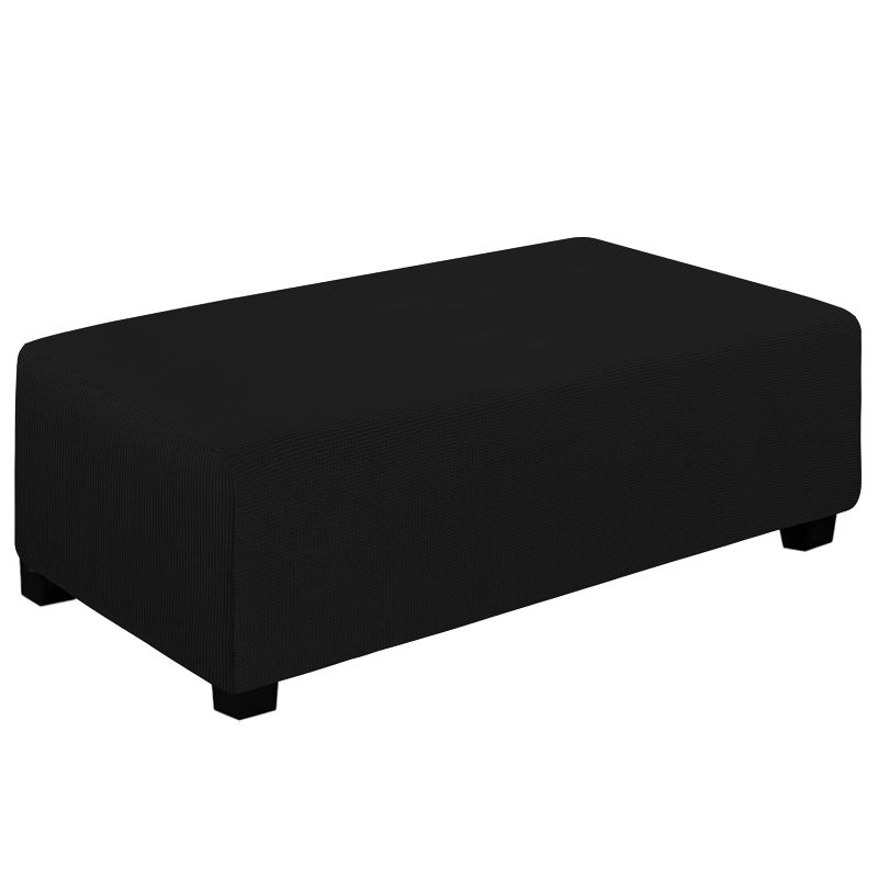 Easy-Going EasyGoing Stretch Ottoman Cover Folding Storage Stool Furniture Protector Soft Rectangle slipcover with Elastic Bottom XXLarge Black 