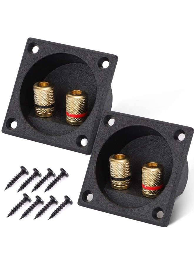 Facmogu 2 PCS Speaker Box Terminal Binding Post, DIY Home Car Stereo Screw Cup Connectors, Round Spring Cup Subwoofer Plugs 2-way Square A18006 - Image 1