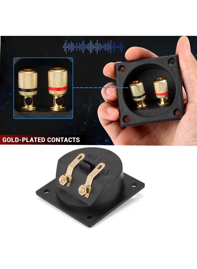 Facmogu 2 PCS Speaker Box Terminal Binding Post, DIY Home Car Stereo Screw Cup Connectors, Round Spring Cup Subwoofer Plugs 2-way Square A18006 - Image 5