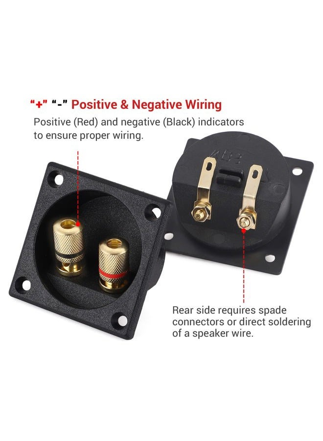 Facmogu 2 PCS Speaker Box Terminal Binding Post, DIY Home Car Stereo Screw Cup Connectors, Round Spring Cup Subwoofer Plugs 2-way Square A18006 - Image 3