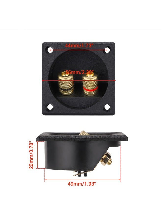 Facmogu 2 PCS Speaker Box Terminal Binding Post, DIY Home Car Stereo Screw Cup Connectors, Round Spring Cup Subwoofer Plugs 2-way Square A18006 - Image 2