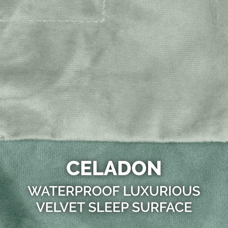 Waterproof Throw Blanket for Dogs & Indoor Cats, Washable - Two-Tone Luxe Velvet Dog Blanket - Celadon Green, Large - Image 5
