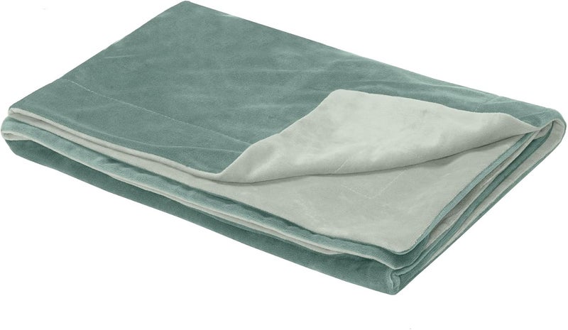 Waterproof Throw Blanket for Dogs & Indoor Cats, Washable - Two-Tone Luxe Velvet Dog Blanket - Celadon Green, Large - Image 4