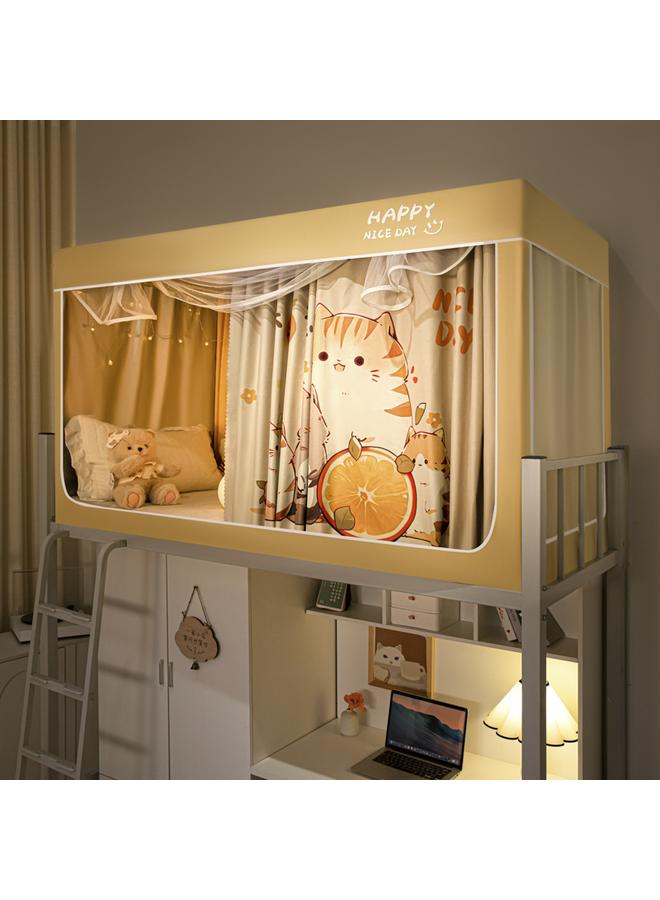 Bluejw New Installation-free Strong Shading Student Bed Curtain Mosquito Net Three-door Dormitory Single Upper And Lower Bed Curtain Wholesale - Image 1