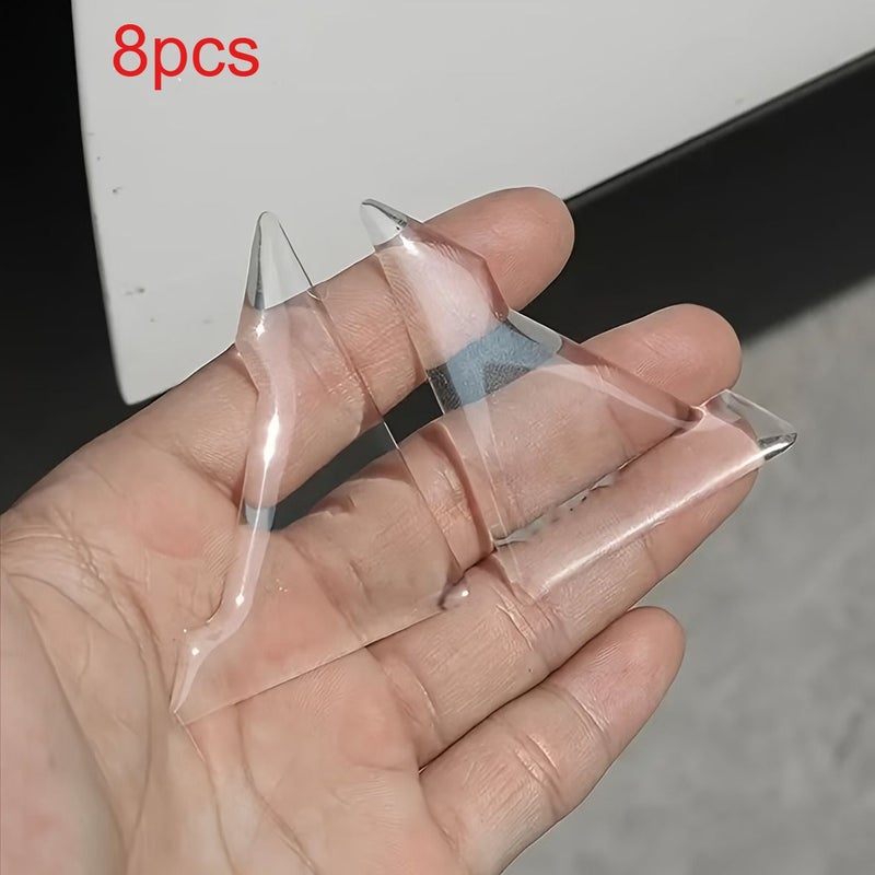 8 Pcs Universal Transparent Silicone Car Door Corner Guards Scratch Resistant Bumper Protectors - Image 1