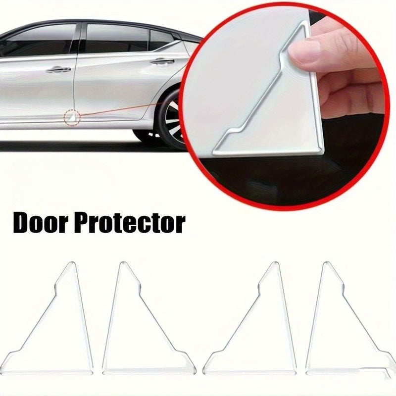 8 Pcs Universal Transparent Silicone Car Door Corner Guards Scratch Resistant Bumper Protectors - Image 3