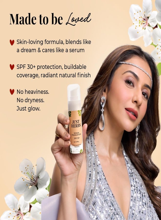 Just Herbs Serum Foundation SPF 30+ | Buildable Coverage & Natural Finish | No Parabens, No Mineral Oil | For Indian Skin Tones | Lightweight & Hydrating | 30 ML (TOFFE) - Image 2