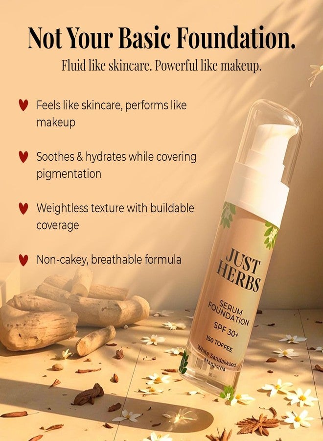 Just Herbs Serum Foundation SPF 30+ | Buildable Coverage & Natural Finish | No Parabens, No Mineral Oil | For Indian Skin Tones | Lightweight & Hydrating | 30 ML (TOFFE) - Image 4