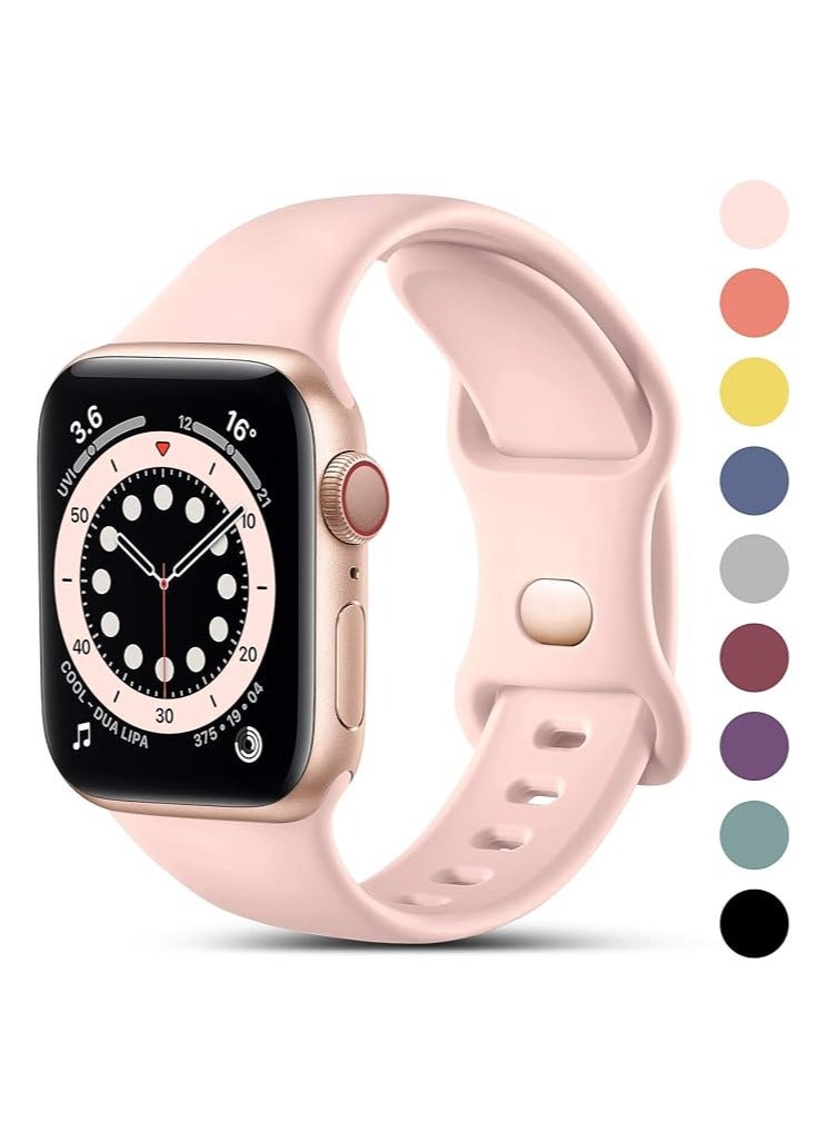 Compatible with Apple Watch Strap  42mm 44mm 45mm 46mm 49mm, Soft Silicone Sport Band Replacement Straps Compatible with iWatch SE Series 10 9 8 7 6 5 4  for Women - Image 1