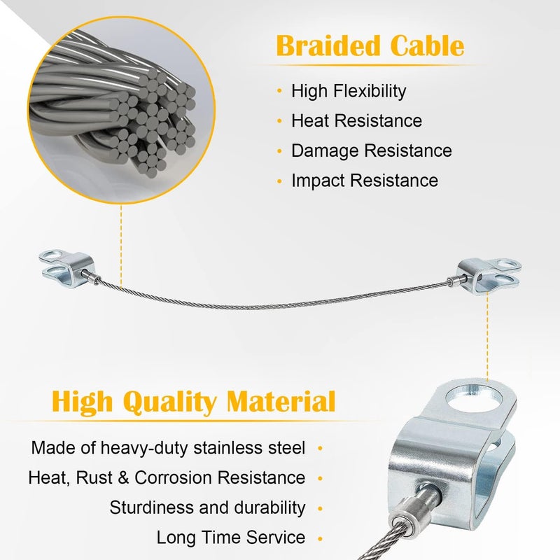 Deargooday Front Right or Left Hand Side Stainless Steel Hood Check Cable for 2002-2009 Hummer H2 - Image 4