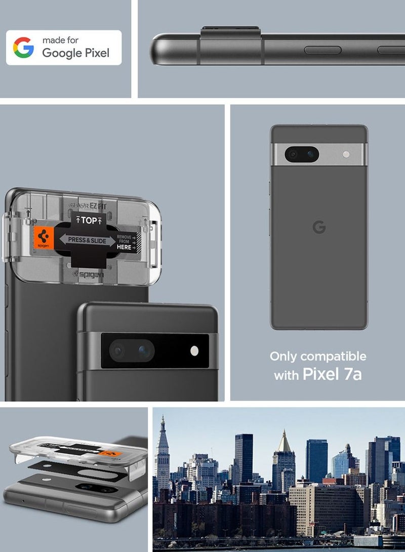 Spigen Glastr Ez Fit Optik Google Pixel 7a Camera Lens Protector Case Friendly [2 Pack] - Black - Image 2