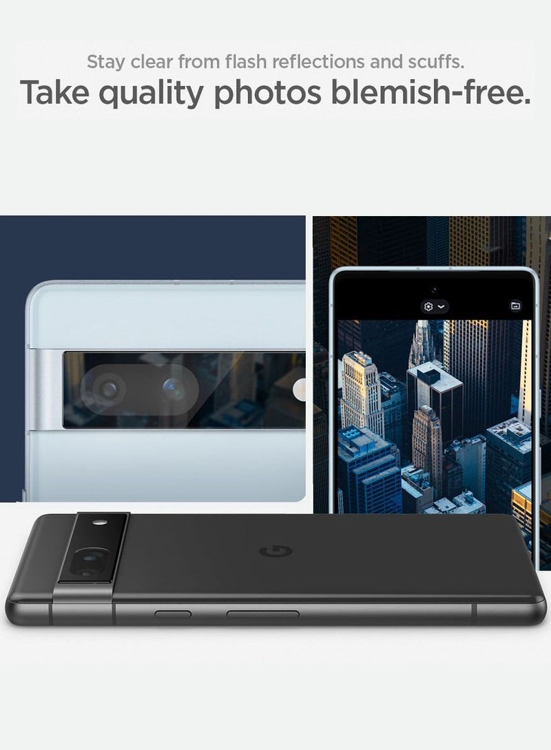 Spigen Glastr Ez Fit Optik Google Pixel 7a Camera Lens Protector Case Friendly [2 Pack] - Black - Image 3