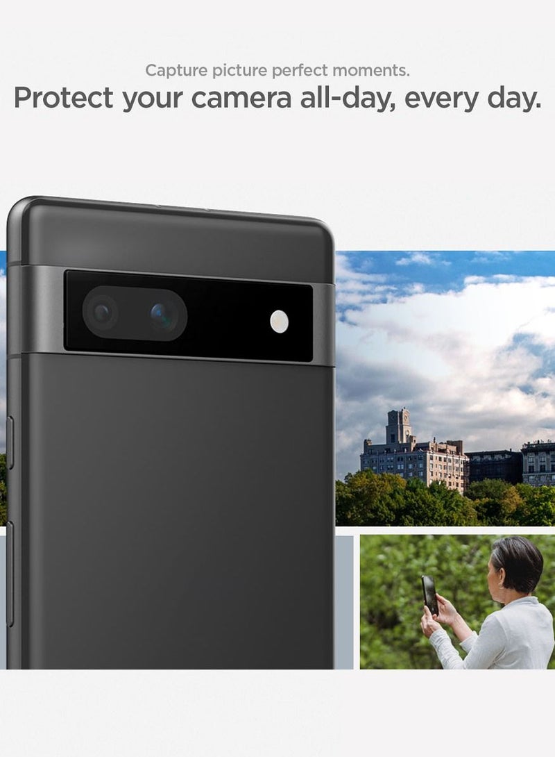 Spigen Glastr Ez Fit Optik Google Pixel 7a Camera Lens Protector Case Friendly [2 Pack] - Black - Image 5