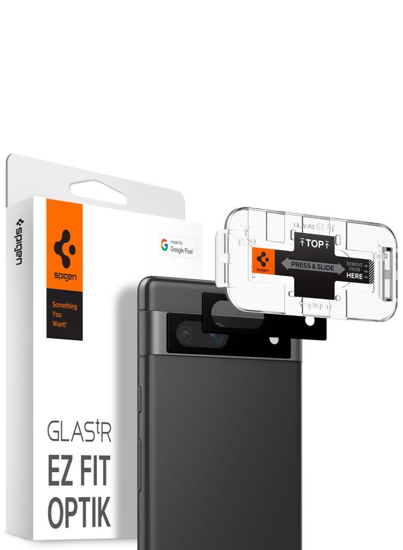 Spigen Glastr Ez Fit Optik Google Pixel 7a Camera Lens Protector Case Friendly [2 Pack] - Black - Image 1