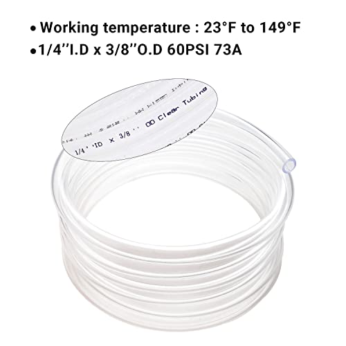 Geowaky Clear Vinyl Tubing 1/4" ID × 3/8" OD -25 Ft 60PSI,Flexible Lightweight Plastic Tube, BPA Free Non-Toxic, Multipurpose Hybrid Reinforced Clear Tubing for Transfer Water Air Oil - Image 5