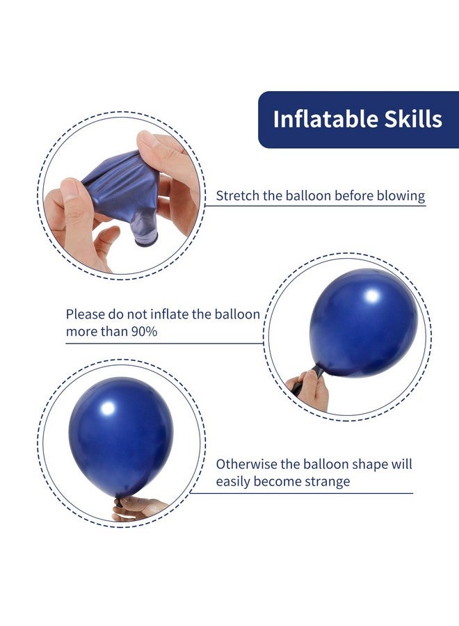 RUBFAC 129pcs Navy Blue Balloons Different Sizes 18 12 10 5 Inch, Latex Balloon Garland Arch Kit for Birthday Party Graduation Baby Shower Wedding Holiday Balloon Decoration - Image 3