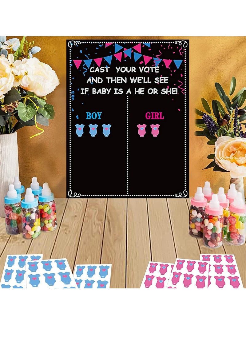 DMG TECH Baby Gender Reveal Board, Party Supplies Kit with Decorations Games Gender Reveal Voting Poster Board with Stickers, Chalkboard Design Party Games Kit  - Image 2