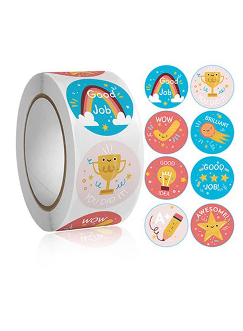 Daytoyz 500 PCS Reward Stickers for Teachers Cartoon Animals Stickers Fun Stickers Reward Stickers for Teacher Encourage Student Round Reward Sticker for Kid - Image 1