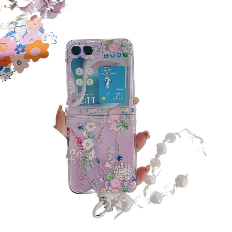 غطاء واقي، Multicolour Floral PC، لـ Samsung Galaxy Z Flip 5 بتصميم زهري متعدد الألوان للهدايا للاستخدام الشخصي للمكتب - Image 4